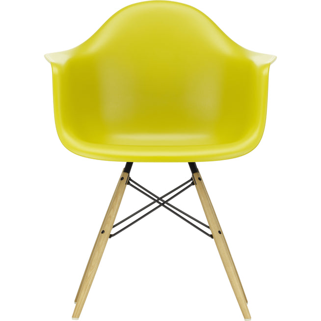 Photo of Eames Plastic Armchair Daw - 34 Mustard - Ash Honey Tone - Matstolar - Charles & Ray Eames - Gul - Metall/trä/plast