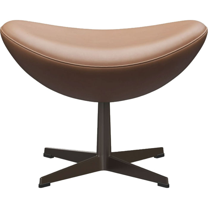 Photo of 3127 Egget Footstool, Rustic Leather Brown Bronze - Footstools - Arne Jacobsen - Brown - Leather/metal/synthetic