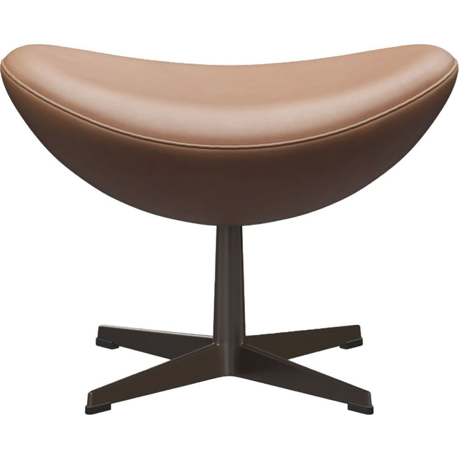 Photo of 3127 Egget Footstool, Rustic Leather Brown Bronze - Footstools - Arne Jacobsen - Brown - Leather/metal/synthetic