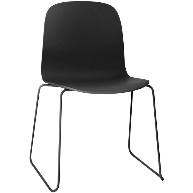 Photo of Visu Chair, Sled Base, Black - Dining chairs - Mika Tolvanen - Black - Metal/wood