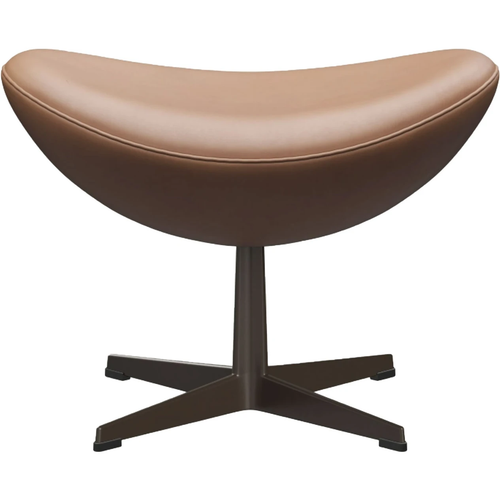 Photo of 3127 Egget Footstool, Rustic Leather Brown Bronze - Footstools - Arne Jacobsen - Brown - Leather/metal/synthetic