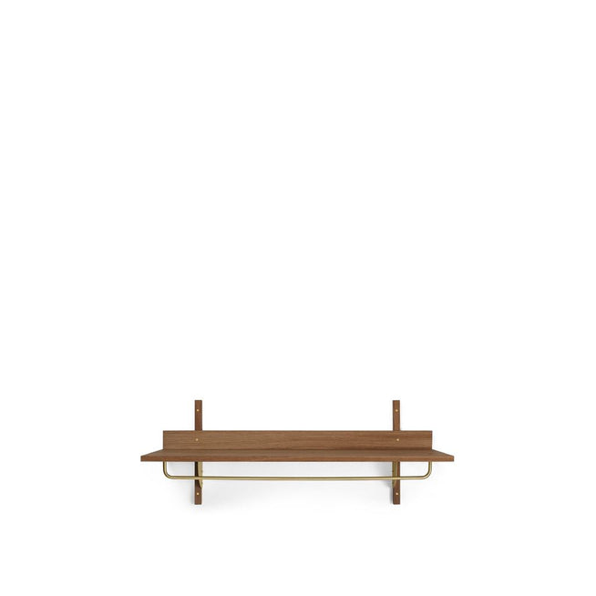 Photo of Sector Rack Shelf - Knager - Smoked Oak/brass - W: 87 X H: 34 X D: 37 Cm