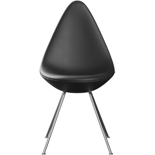 Photo of 3110 Droppen - Full upholstery, Leather, Basic - Black - Dining chairs - Arne Jacobsen - Black - Leather/metal/plastic