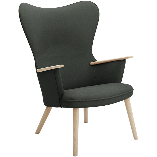 Photo of Carl Hansen - Ch78 Armchair, White Oiled Oak, Fabric Group 3 Fiord 0991 - Armchairs - Hans J. Wegner - Wood/Textile/Foam