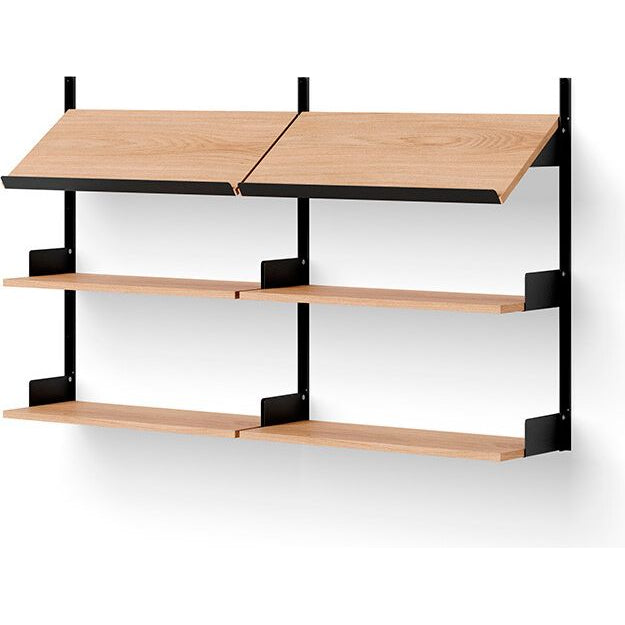 Photo of New Works Office Shelf - Hylde - Oak / Black - H94 X W163.5 X D30.5 Cm