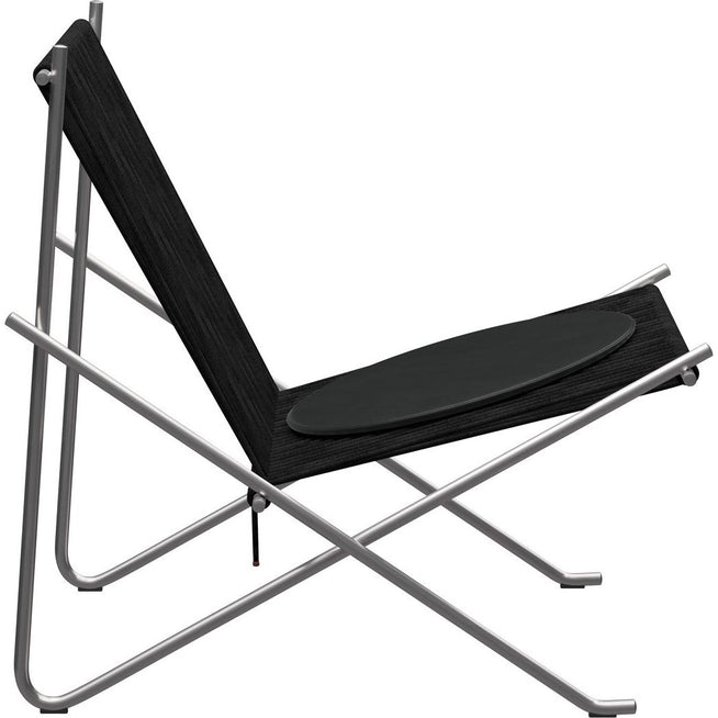 Photo of Pk4 Lounge Chair with Leather Cushion Stainless Steel