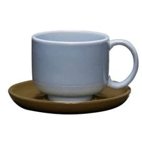 Photo of Amare Cup and Saucer Blue/Olive Set of 4 Pieces