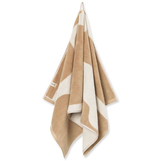 Photo of Ebb Towel - Towel - Sand/off-white - W50 x D1 x H100 cm