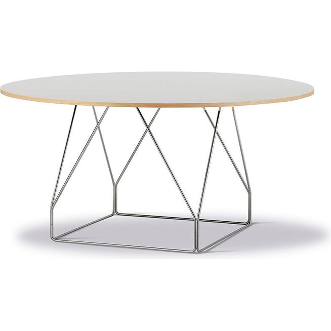Photo of Jg Table 6568 By Jørgen Gammelgaard - Spisebord - Grey Linoleum W/natural Ash / Brushed Stainless Steel - Ø140 X H72 Cm