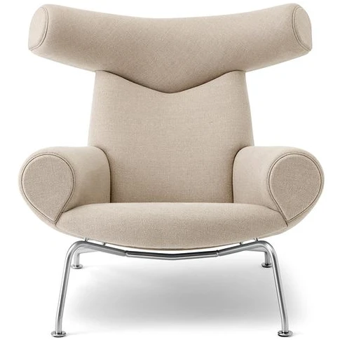 Photo of Wegner Ox Chair 1000 By Hans J. Wegner - Lænestol - Grand Linen - W99 X D99 X H92 X Sh36 Cm