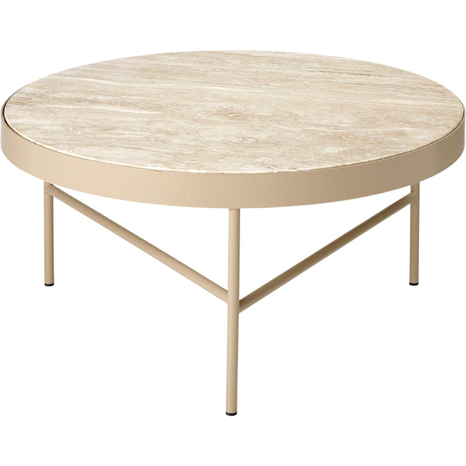 Photo of Travertine Edge - Sofabord - Large - Cashmere - Ø: 70.5 x H: 35 cm