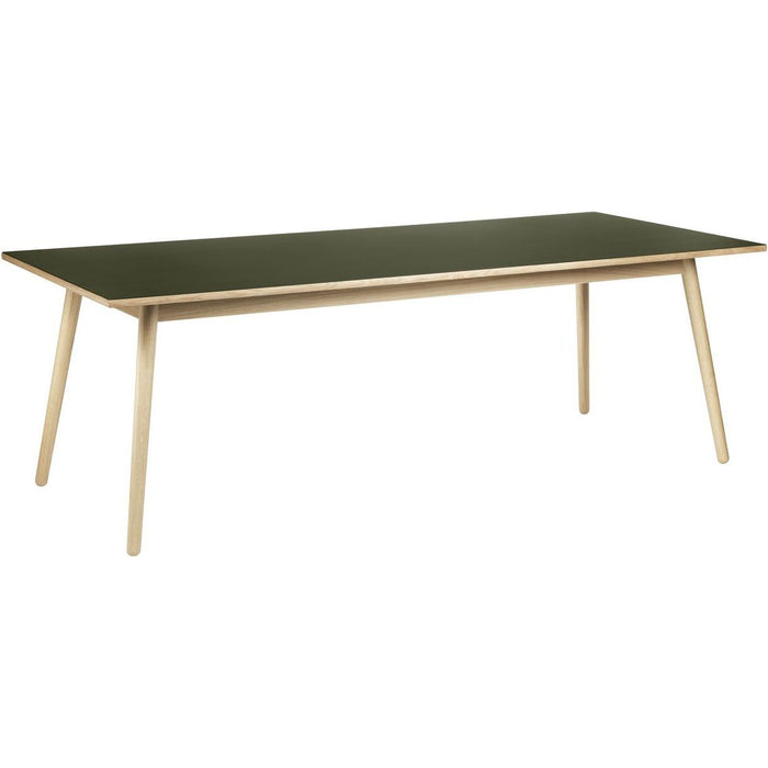 Photo of C35c Dining Table 95x220 Cm Olive Green-oak Nature Lacquered