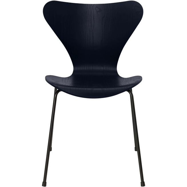 Photo of Sjuan 3107 Midnight Blue Coloured Box/black - Dining chairs - Arne Jacobsen - Blue - Metal/wood