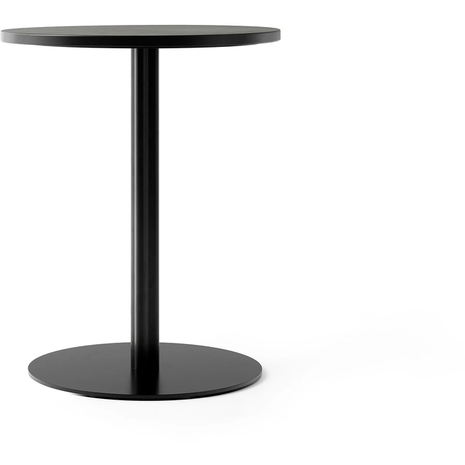 Photo of Harbour Column Dining Table Ø60 Black Painted Oak Veneer With Black Base - Matbord - Norm Architects - Svart - Mdf/metall/trä