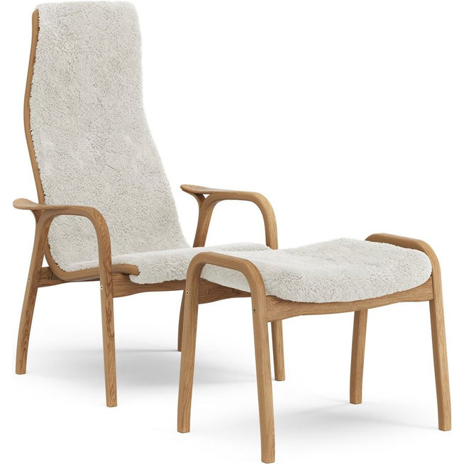 Photo of Lamino Armchair And Footstool Oiled Oak/sheepskin