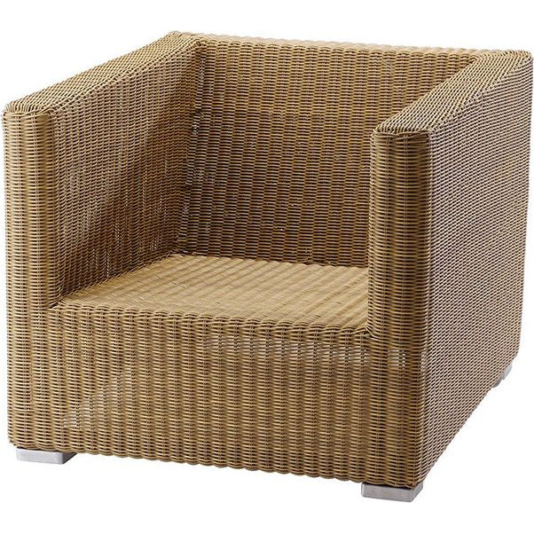 Photo of Chester Chair Incl. White Cushion, Natural, Cane-line Fiber - Utomhusfåtöljer - Cane-line Design Team - Textilmaterial/plast