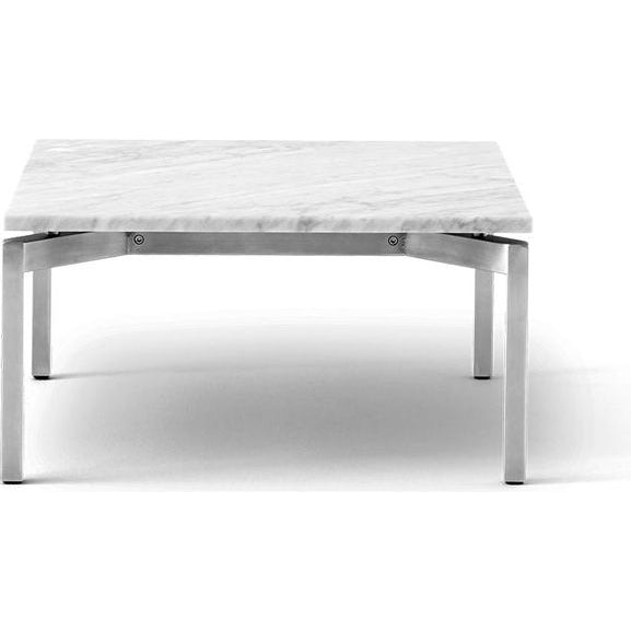 Ej66 Table 5163 By Foersom & Hiort-lorenzen - Sofabord - White Carrara / Brushed Steel - W60 X D60 X H31 Cm