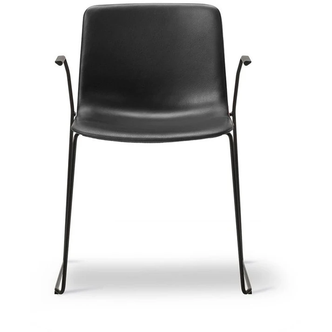 Photo of Pato Sledge Armchair 4112 By Welling/ludvik - Seat Upholstery - Spisebordsstol - Primo 88 Black - W55,5 X D52 X H79,5 X Sh47,5 Cm