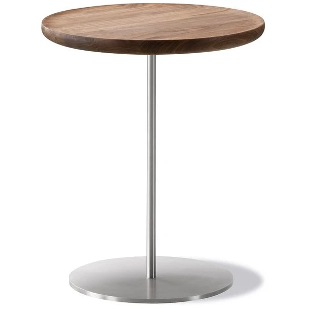 Photo of Pal Side Table 6751 By Keiji Takeuchi - Sidebord - Oiled Walnut / Brushed Steel - Ø37,5 X H38 Cm