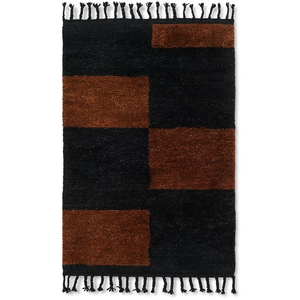 Photo of Mara Knotted Rug - Gulvtæppe - Black/chocolate Lille - B: 80 X H: 120 X D: 4 Cm