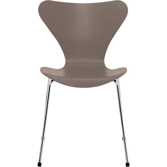 Photo of Sjuan 3107 Deep Clay Coloured Ash/chrome - Dining chairs - Arne Jacobsen - Beige, grey - Metal/wood