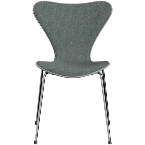 Photo of 3107 Sjuan - Front cover, Nine Grey, Fabric, Hallingdal 130 - Dining chairs - Arne Jacobsen - Grey - Metal/wood/textile material