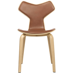 Photo of 4130 Grand Prix, Black Ash, Front Cover, Leather, Basic Black - Arne Jacobsen - Black - Leather/Metal/Wood