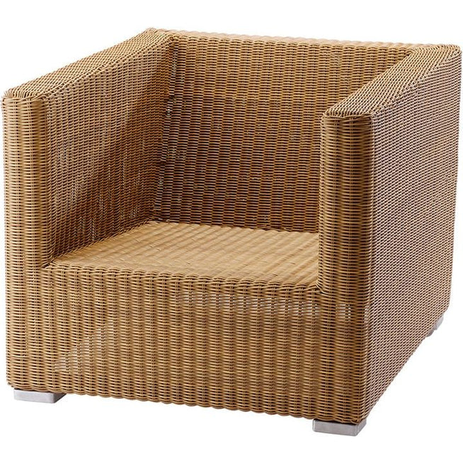 Photo of Chester Chair Incl. White Cushion, Natural, Cane-line Fiber - Utomhusfåtöljer - Cane-line Design Team - Textilmaterial/plast