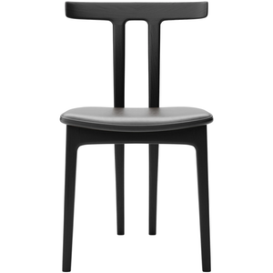 Photo of Carl Hansen - Ow58, T-chair, Oak Black, Leather Cat. C Sif 98 - Matstolar - Ole Wanscher - Läder/trä/skum