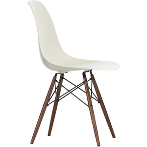 Eames Plastic Chair Dsw - 11 Pebble - Dark Maple - Matstolar - Charles & Ray Eames - Vit - Metall/trä/plast