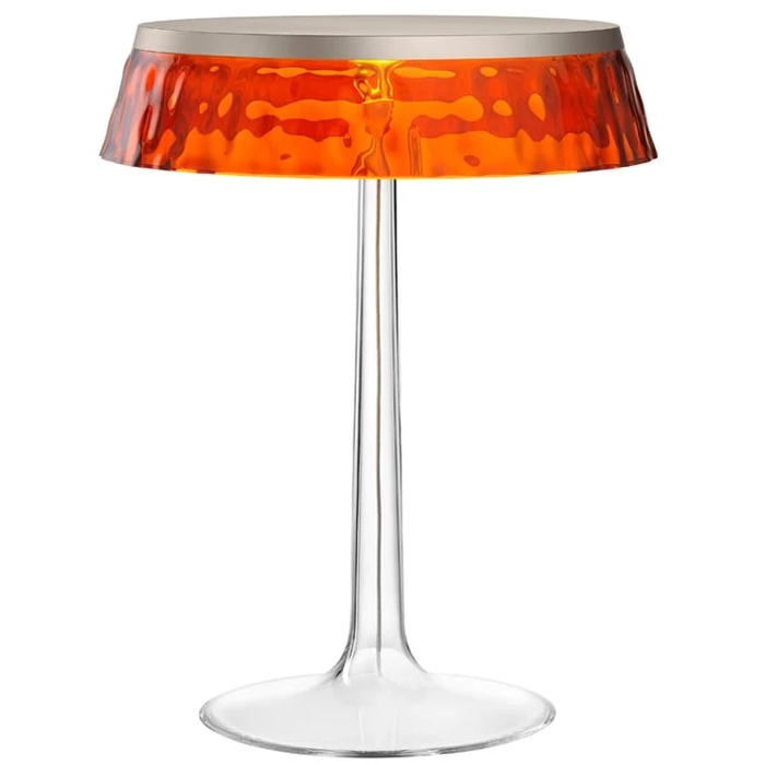 Photo of Bon Jour T Table Lamp Amber, Matte Chrome Top