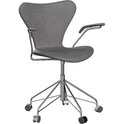 3217 Sjuan - Full upholstery, Leather, Embrace Chocolate - Desk chairs - Arne Jacobsen - Brown
