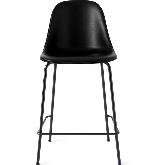 Photo of Harbour Counter Side Chair Black Steel Base Shell Leather Dakar 0842 - Barstolar & Barpallar - Norm Architects - Svart - Läder/metall/syntetiskt/plast