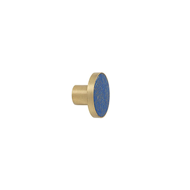 Photo of Brass Hooks - Knager - Brass/blue Lapis Lazuli Large - Ø: 4 Cm X D: 2,5 Cm