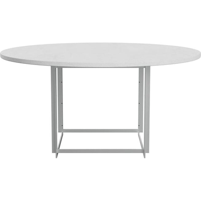 Photo of Pk54 Bord Ø140 Cm Rolled Marble White-steel