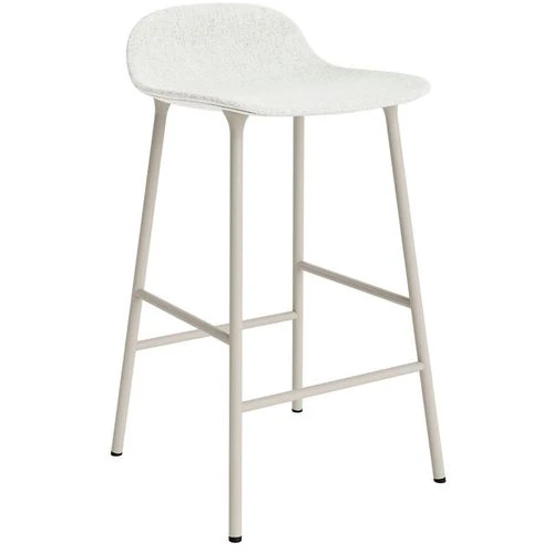 Photo of Form Bar Stool 65 Cm Full Upholstery Light Grey Steel