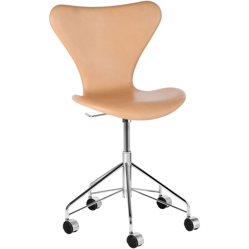 Photo of 3117 Sjuan - Upholstery, Leather, Natural - Desk chairs - Arne Jacobsen - Black