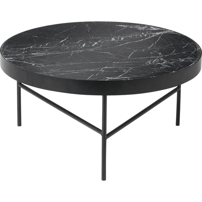 Photo of Marble Sofabord - Sofabord - Large - Black - Ø: 70.5 X H: 35 Cm
