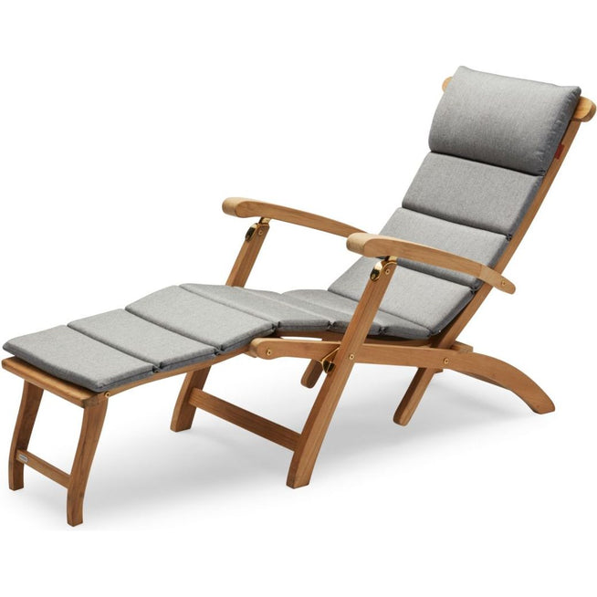 Photo of Barriere Deck Chair Cushion, Outdoor Textile / Ash - Dynor & Kuddar - Skagerak Design Team - Grå