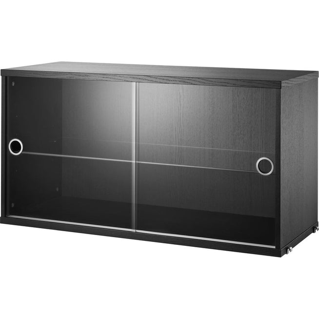 Photo of String Cabinet/Display Case Black stained ash - Wall shelves - Nils Strinning - Wood coloured - Mdf