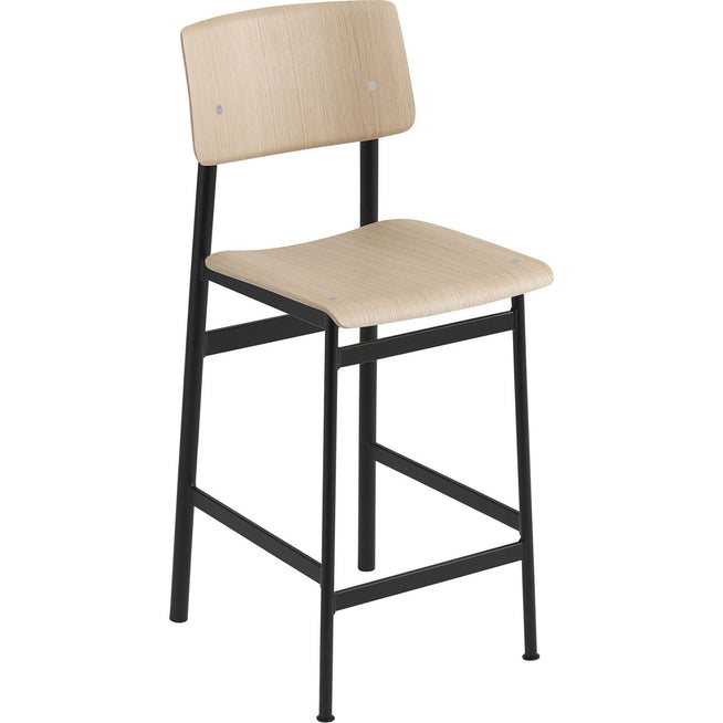 Photo of Loft Bar Stool, H:65cm, Black/oak - Children's chairs - Thomas Bentzen - Black - Metal/wood
