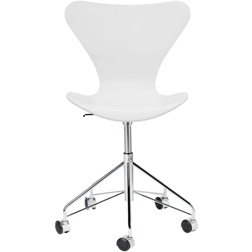 Photo of 3117 Sjuan, lacquered beech veneer, white - Desk chairs - Arne Jacobsen - White