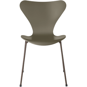 Photo of 3107 Seven, coloured box, Venetian Red, Underframe Brown Bronze - Dining chairs - Arne Jacobsen - Red - Metal/wood