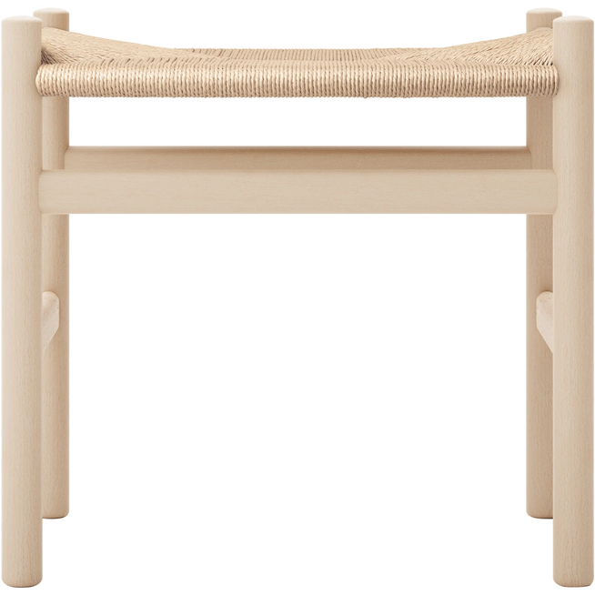 Photo of Carl Hansen - Ch53, beech, soaped, natural braided, 43 cm - footstools - Hans J. Wegner - Wood-coloured - Paper/wood