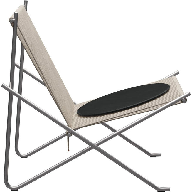 Photo of Pk4 Lounge Chair with Leather Cushion Stainless Steel