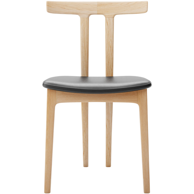 Photo of Carl Hansen - Ow58, T-chair, Oiled Oak, Leather Cat. C Sif 98 - Matstolar - Ole Wanscher - Läder/trä/skum