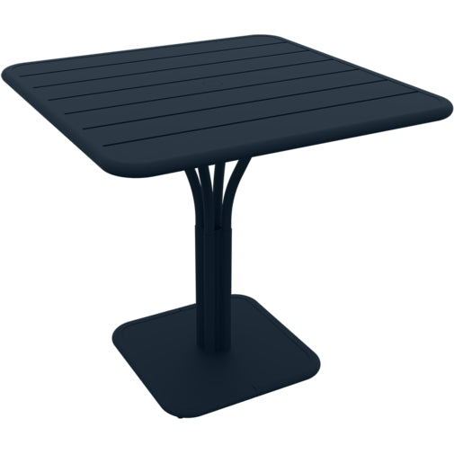 Photo of Luxembourg Pedestal Table 80x80 cm Deep Blue 92 - Outdoor Dining Table - Frédéric Sofia - Blue - Metal