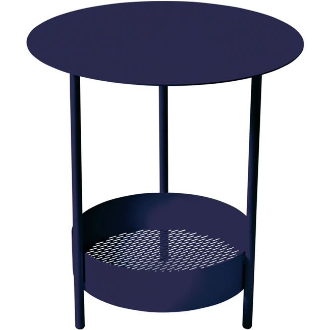 Photo of Salsa Pedestal Table, Deep Blue - Small Table & Side Table Outdoor - Goula / Figuera - Blue - Metal