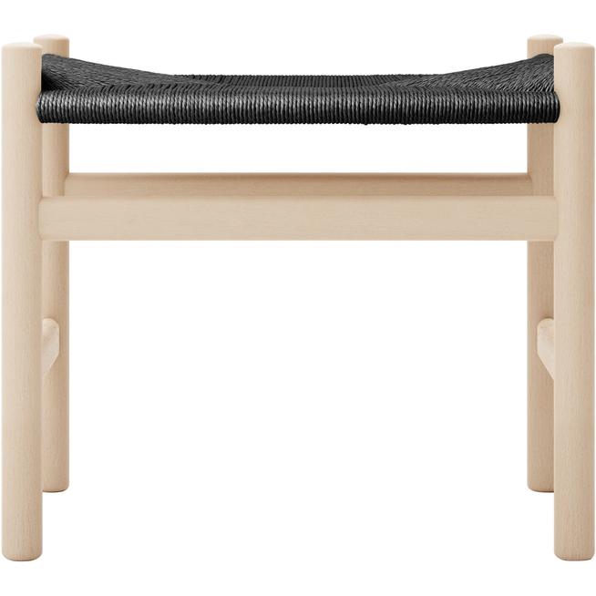 Photo of Carl Hansen - Ch53, Beech, soaped, black braided, 39 cm - footstools - Hans J. Wegner - Wood-coloured - Paper/wood
