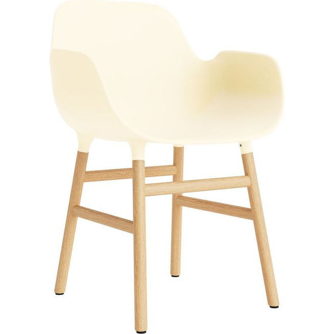 Photo of Form Armchair Wood - Spisebordsstol - Oak / Cream - W56 X D52 X H80 X Sh44 Cm